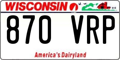 WI license plate 870VRP