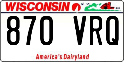 WI license plate 870VRQ