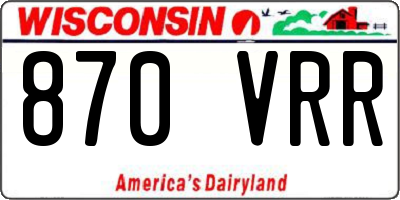 WI license plate 870VRR