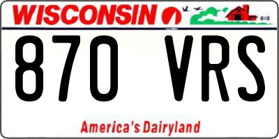 WI license plate 870VRS