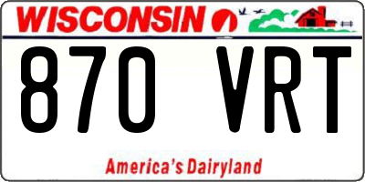 WI license plate 870VRT