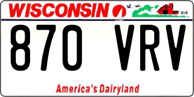WI license plate 870VRV