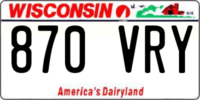 WI license plate 870VRY