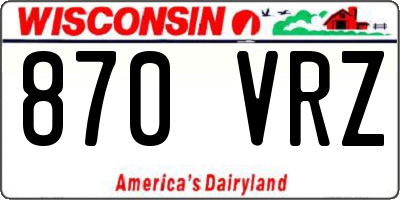 WI license plate 870VRZ