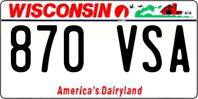 WI license plate 870VSA