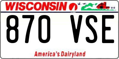 WI license plate 870VSE