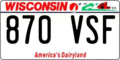 WI license plate 870VSF