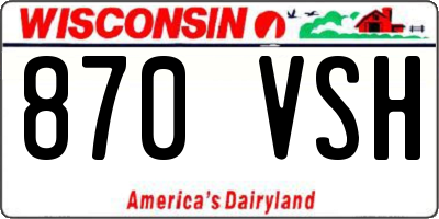WI license plate 870VSH