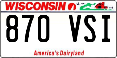 WI license plate 870VSI