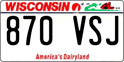 WI license plate 870VSJ