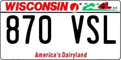 WI license plate 870VSL