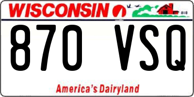 WI license plate 870VSQ