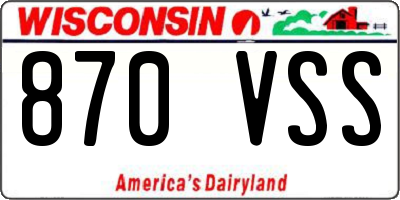 WI license plate 870VSS