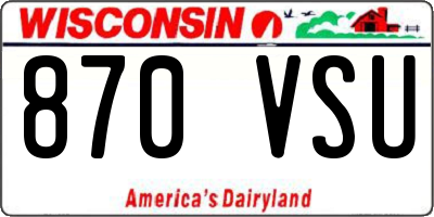 WI license plate 870VSU