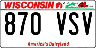 WI license plate 870VSV
