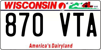 WI license plate 870VTA