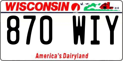 WI license plate 870WIY