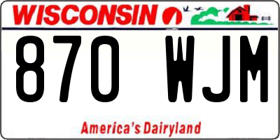 WI license plate 870WJM