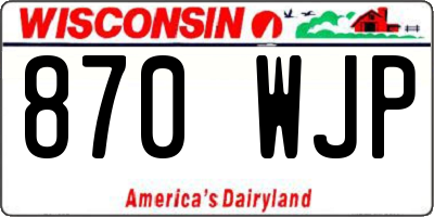 WI license plate 870WJP