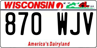 WI license plate 870WJV