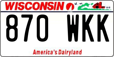 WI license plate 870WKK