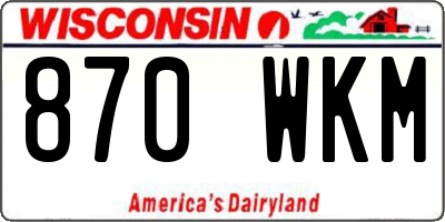 WI license plate 870WKM