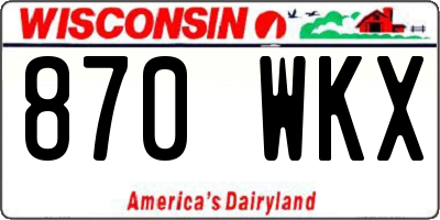 WI license plate 870WKX
