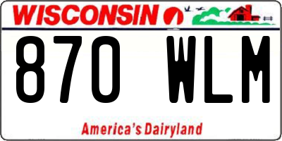 WI license plate 870WLM