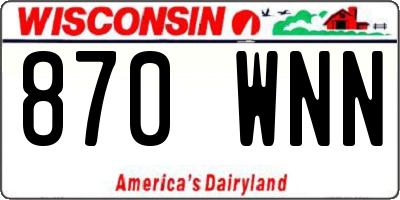 WI license plate 870WNN