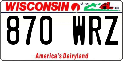 WI license plate 870WRZ