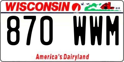 WI license plate 870WWM