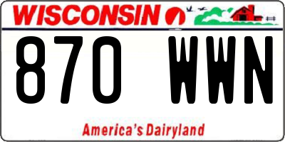 WI license plate 870WWN