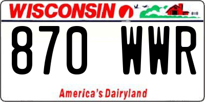 WI license plate 870WWR