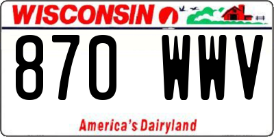 WI license plate 870WWV