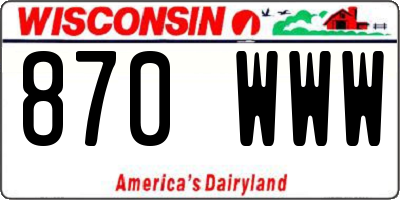 WI license plate 870WWW