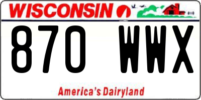 WI license plate 870WWX
