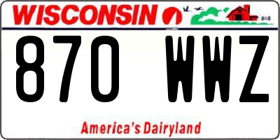 WI license plate 870WWZ
