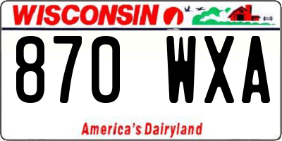WI license plate 870WXA