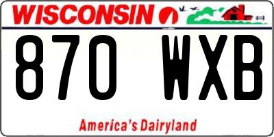 WI license plate 870WXB