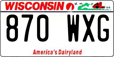 WI license plate 870WXG