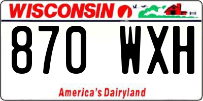 WI license plate 870WXH