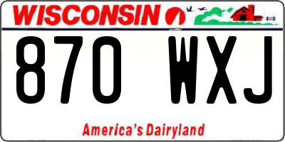 WI license plate 870WXJ
