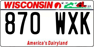 WI license plate 870WXK