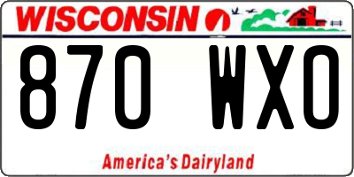 WI license plate 870WXO