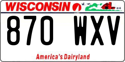 WI license plate 870WXV