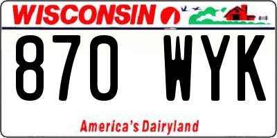 WI license plate 870WYK