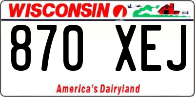 WI license plate 870XEJ