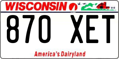 WI license plate 870XET