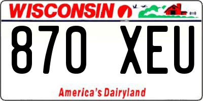 WI license plate 870XEU
