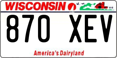 WI license plate 870XEV